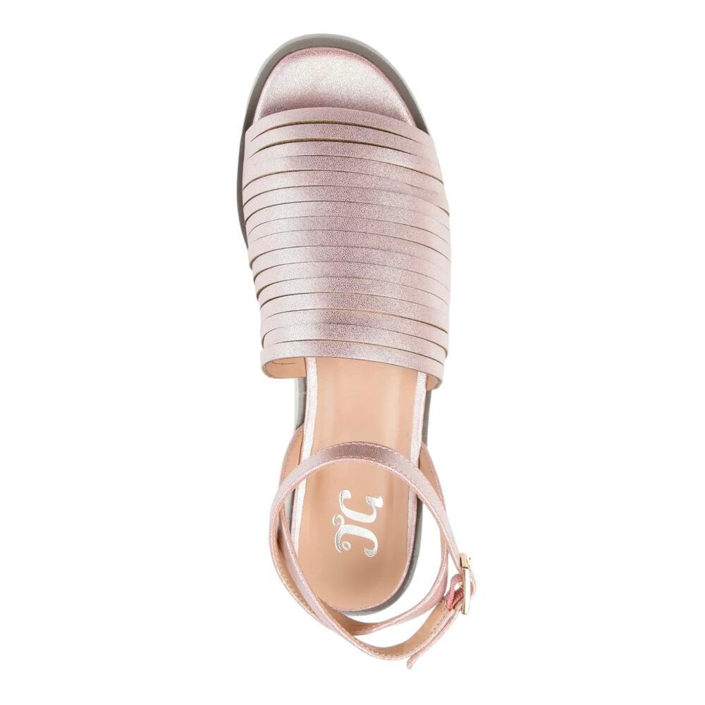 Journee Women's Louise Ankle Strap Sandals Pink Size 6